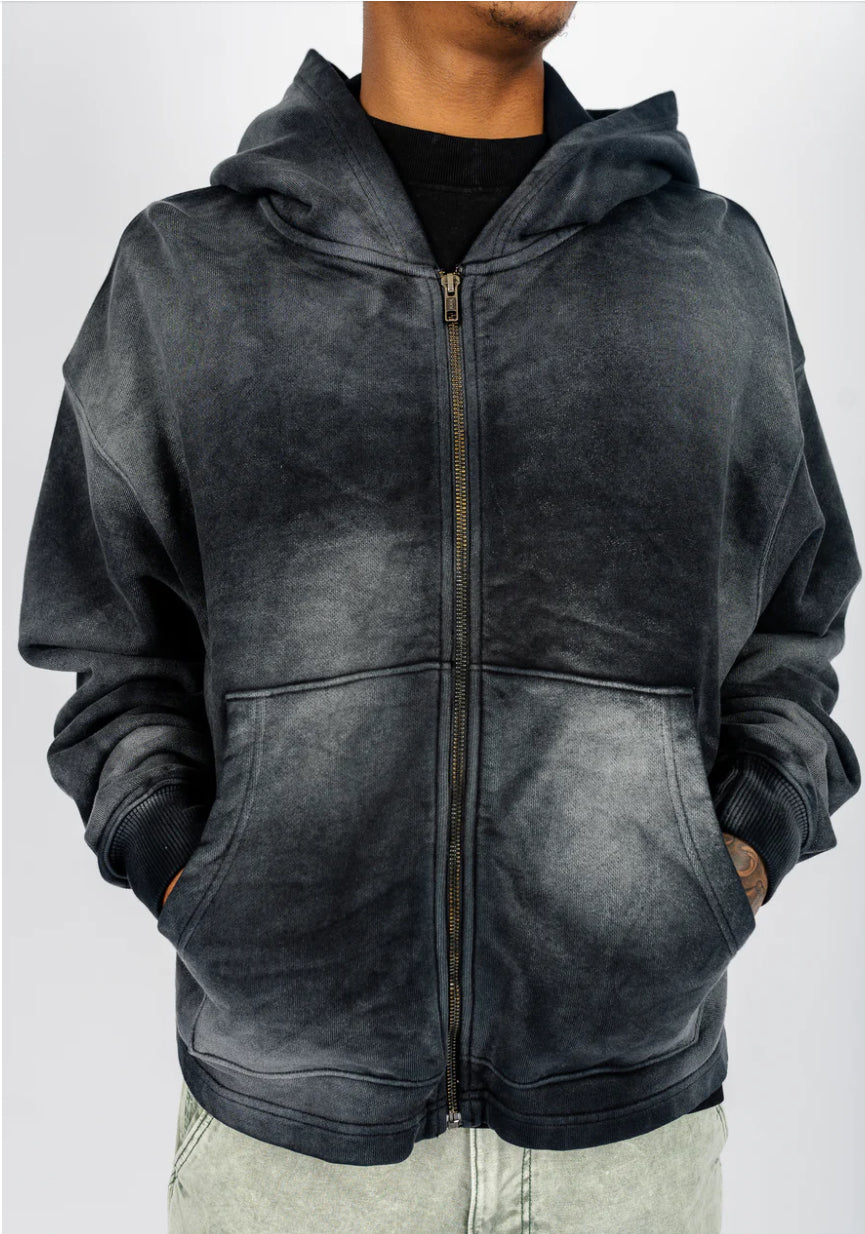 Sun-dried zip up Black