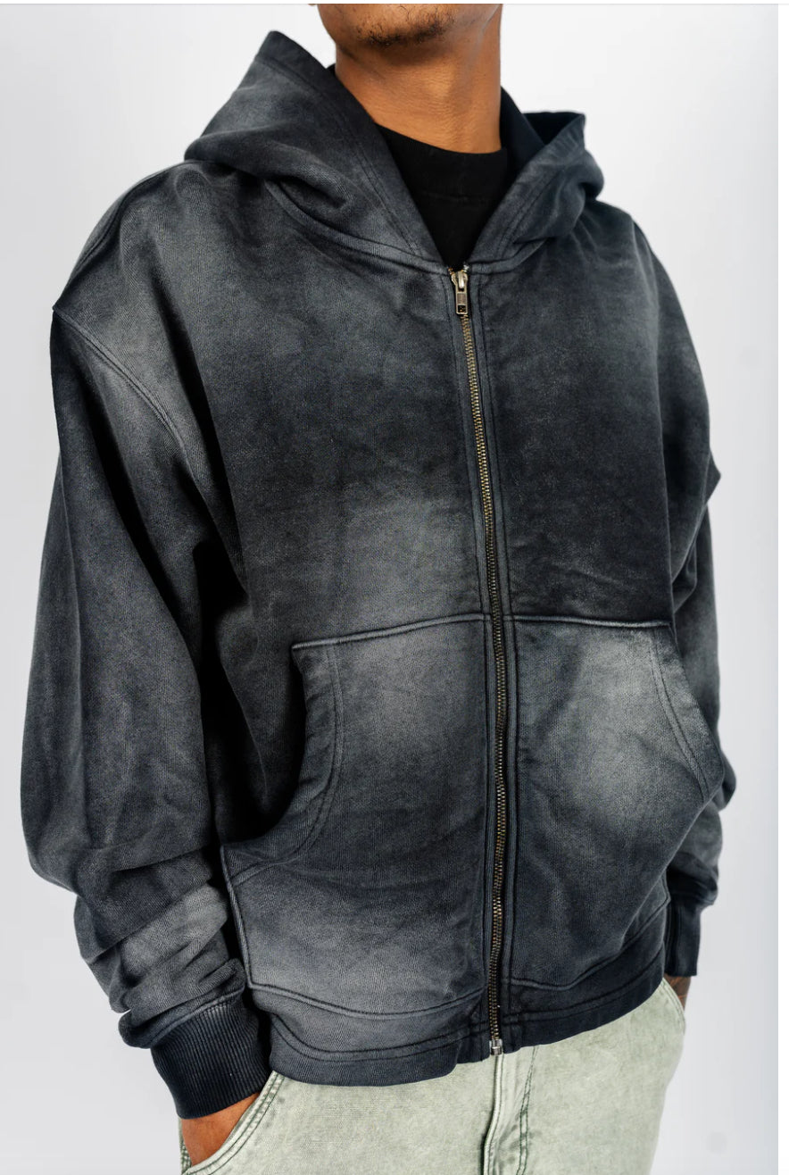 Sun-dried zip up Black